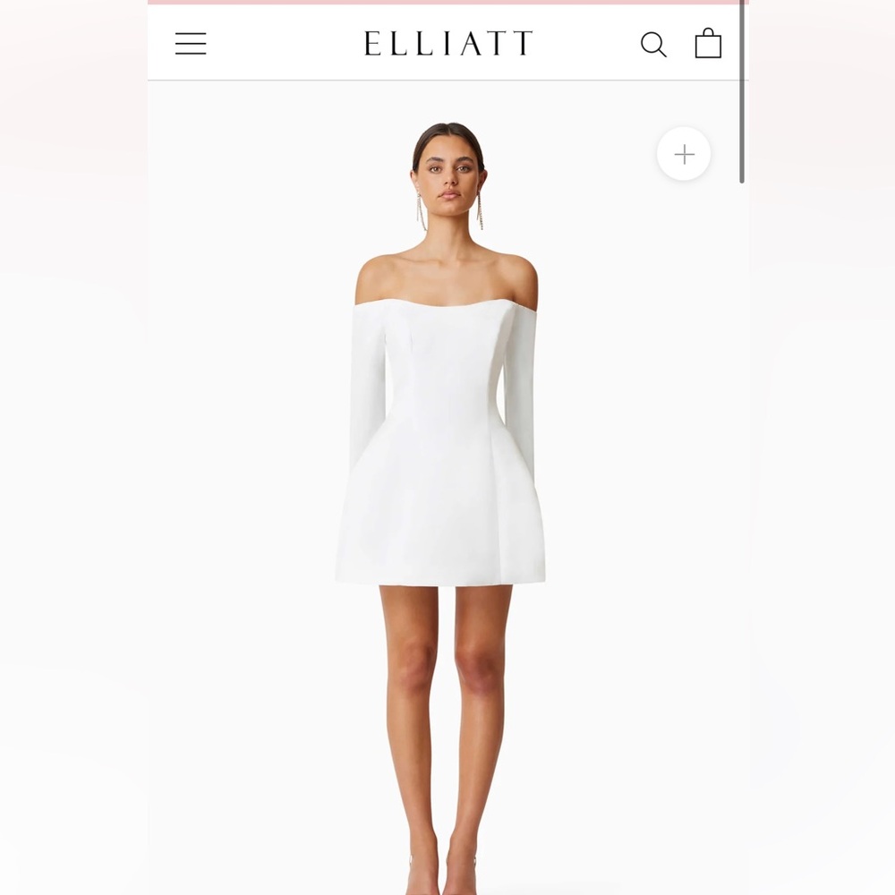 Elliatt Vida Off the Shoulder Day Mini Dress in white - size small